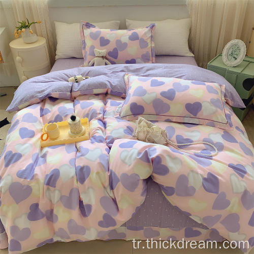 Romantik Evler yatak sayfası kapak yatak yastık kılıfı seti